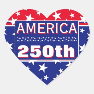 250 AMERICA HEART STICKER
