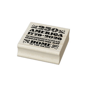 250 America Independence Day 2026 Wood Art Stamp