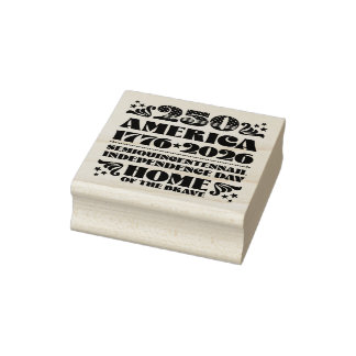 250 America Independence Day 2026 Wood Art Stamp