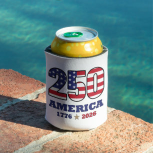 250 America Patriotic Flag Design 1776 2026 Can Cooler