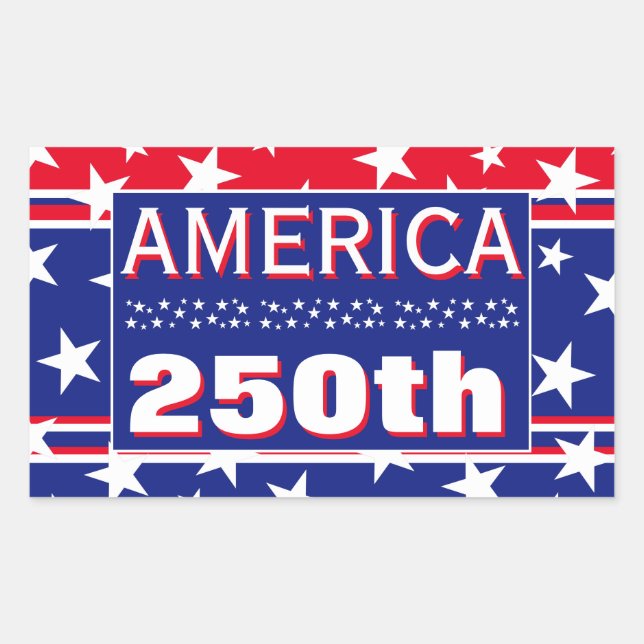 250 AMERICA RECTANGULAR STICKER (Front)