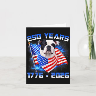 250 America Years 1776 2026 American Bulldog Dog Card
