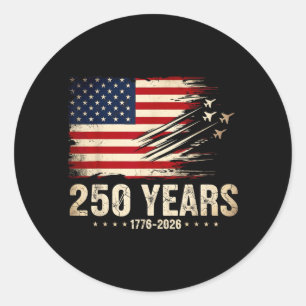 250 America Years 1776 2026 Fighter Jets 250th Classic Round Sticker