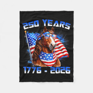 250 America Years 1776 2026 Horse USA Flag 250th Fleece Blanket