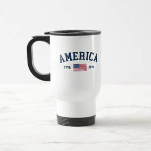 250 America Years Flag USA 4th of July 2026 Travel Mug