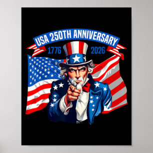 250 America Years of Freedom 2026 250th Birthday Poster