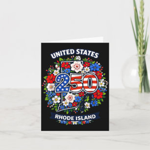 250 Anniversary AAAmerican Flag Floral Rhode Card