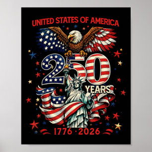 250 Anniversary USA 1776-2026 250th Independence Poster