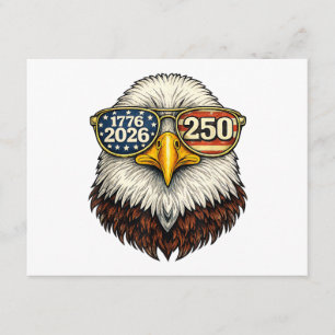 250 Anniversary USA 1776-2026 Patriotic Bald Eagle Enclosure Card
