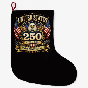 250 Anniversary USA 250 Years  Large Christmas Stocking