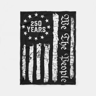 250 Anniversary Usa 250th American Flag Patriotic  Fleece Blanket