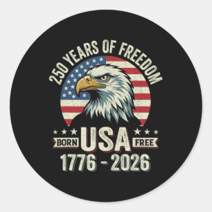 250 Anniversary Usa Eagle American Flag Classic Round Sticker