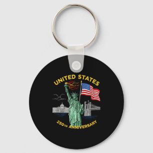 250 anniversary usa flag america 250th 4th of july key ring