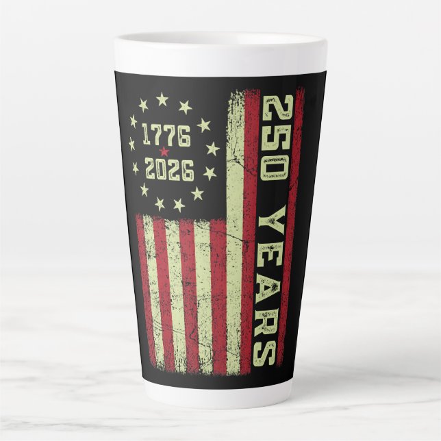 250 Anniversary Usa Flag Latte Mug (Front)