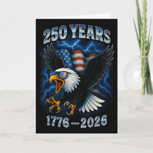 250 Anniversary Usa Flag With Eagle America 250th  Card