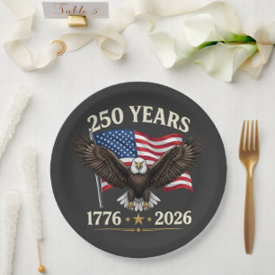 250 Anniversary USA Paper Plate
