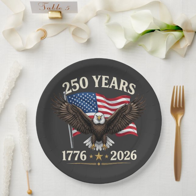 250 Anniversary USA Paper Plate (Wedding)