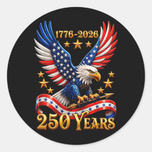 250 Anniversary USA Patriotic Eagle 250th 4th of Classic Round Sticker
