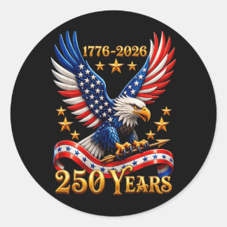 250 Anniversary USA Patriotic Eagle 250th 4th of Classic Round Sticker