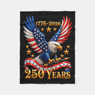 250 Anniversary USA Patriotic Eagle 250th 4th of Fleece Blanket