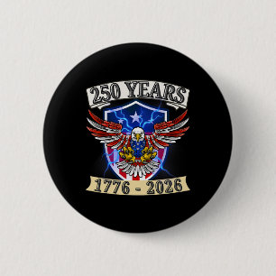 250 Anniversary Usa Patriotic Eagle 250th Independ 6 Cm Round Badge