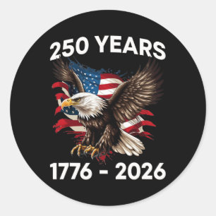 250 Anniversary Usa Patriotic Eagle 250th Independ Classic Round Sticker