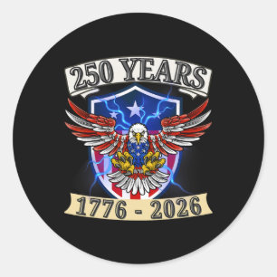 250 Anniversary Usa Patriotic Eagle 250th Independ Classic Round Sticker