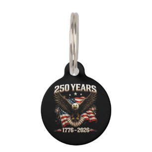 250 Anniversary USA Patriotic Eagle 250th Independ Pet Tag