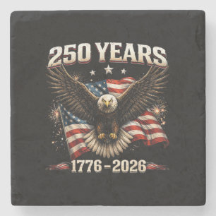 250 Anniversary USA Patriotic Eagle 250th Independ Stone Coaster