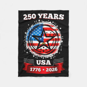250 Anniversary USA Patriotic Star 250th 4th of Fleece Blanket