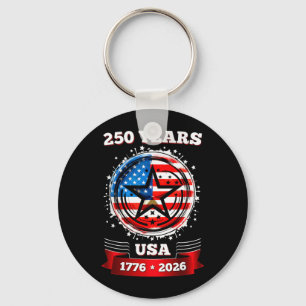 250 Anniversary USA Patriotic Star 250th 4th of Key Ring