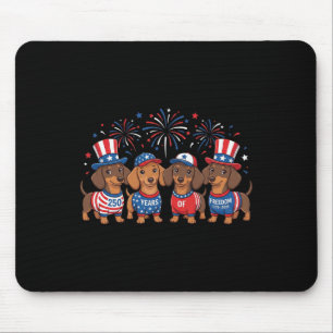 250 Anniversary Usa Shirt Dog Dachshund 4th Of Jul Mouse Pad