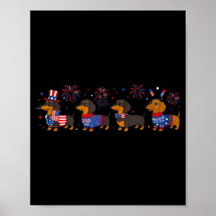 250 anniversary usa shirt dog dachshund 4th of poster