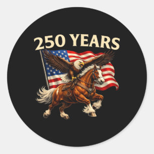 250 Anniversary USA Western Horse Eagle 250th 4th Classic Round Sticker