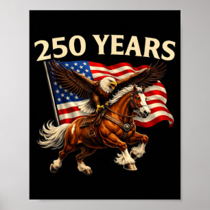 250 Anniversary USA Western Horse Eagle 250th 4th Poster
