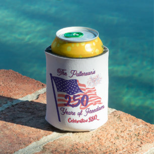 250 Fourth of July Patriotic BBQ  Script Can Cooler