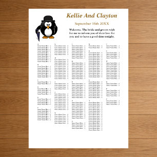 250 Funny Penguin Greeter Wedding Seating Chart