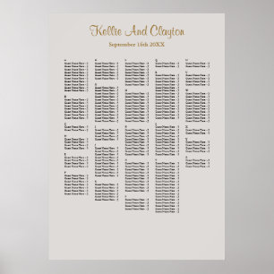 250+ Grey Simple Wedding Seating Chart