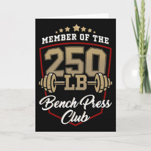 250 Lbs Pound Bench Press Club Gym Weightlifting P Card