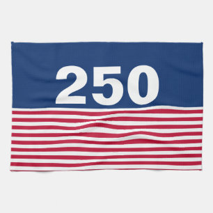 250 Red White and Blue USA Anniversary Tea Towel