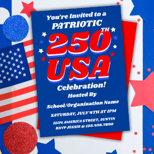 250 USA Celebration Editable Patriotic Invite