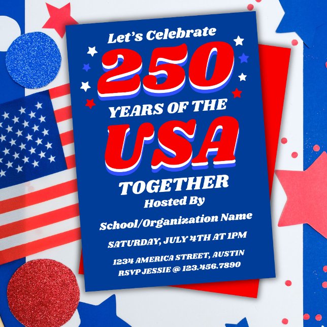 250 USA Party Customisable Patriotic Invite (Creator Uploaded)