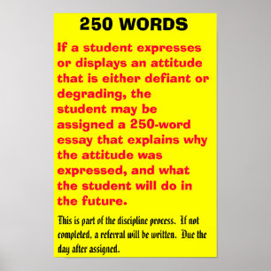 250 words - Customised Poster