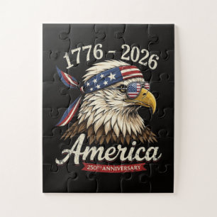 250 Year America 1776 2026 Eagle Vintage Jigsaw Puzzle