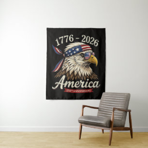 250 Year America 1776 2026 Eagle Vintage Tapestry