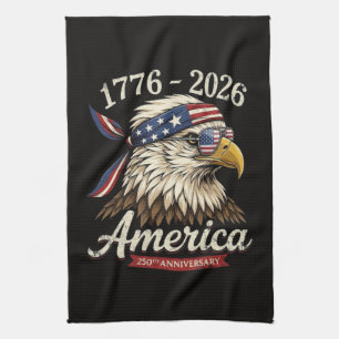 250 Year America 1776 2026 Eagle Vintage Tea Towel
