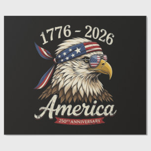 250 Year America 1776 2026 Eagle Vintage Wrapping Paper