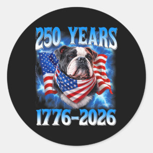 250 Year American 250th Anniversary Usa Dog 4th Of Classic Round Sticker
