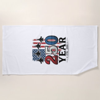 250 Year Patriotic Jet Vintage Engraving Shirt Des Beach Towel