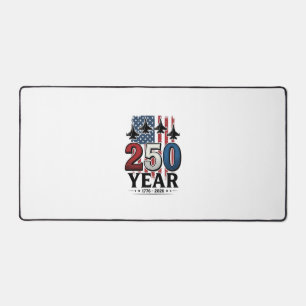 250 Year Patriotic Jet Vintage Engraving Shirt Des Desk Mat